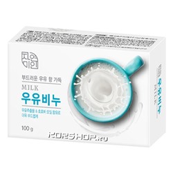 Смягчающее туалетное мыло с молоком и маслом жожоба Pure Milk Soap Mukunghwa, Корея, 100 г Акция