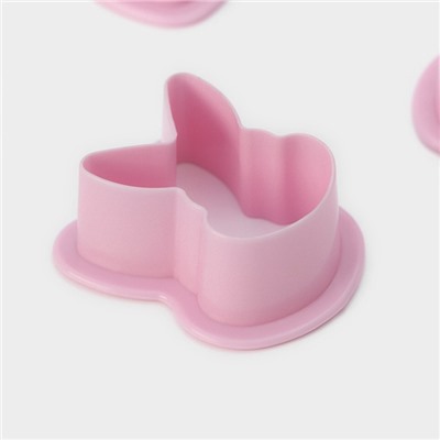 Набор форм для печенья Доляна «Пасхальный», 6 предметов, 8×7×2 см, цвет розовый