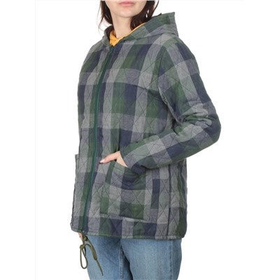 W-128 GREEN/BLUE Куртка демисезонная женская (100% хлопок, синтепон 50 гр.)
