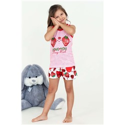 Пижама с шортами для девочки 21507 Розовый