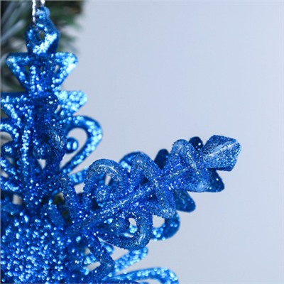 Новогоднее украшение Снежинка 12 см / LCS-008 /уп 60/240/ синяя