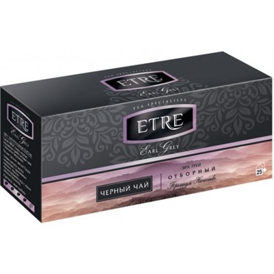 «ETRE», «Earl Grey» черный с бергамотом, 25 пакетиков, 50 гр.