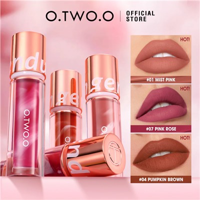 Водостойкая матовая помада O.TWO.O New Trending Lip Gloss Marbling Water Proof Matt Finish Lip Stick SC057 #02 Milk Tea