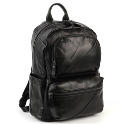 Кожаный дорожный рюкзак 5608 Блек