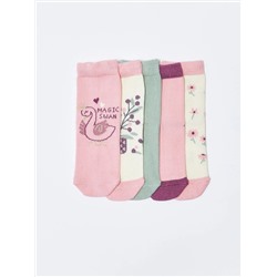Носки для девочки с рисунком в упаковке 5 шт.