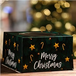Кондитерская упаковка с окном «Merry Christmas», 30 х 30 х 19 см