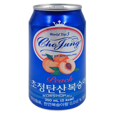 Газированный напиток Персик Chojung Ilhwa, Корея, 350 мл Акция