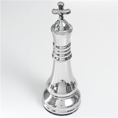 Сувенир керамика "Шахматная фигура. Король" серебро 25х8,2х8,2 см