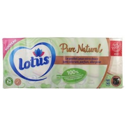 Lotus Pure Natural 10 ?tuis de 9 Mouchoirs