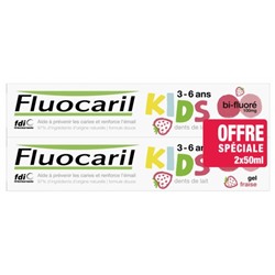Fluocaril Kids Dentifrice Bi-Fluor? 3-6 Ans Lot de 2 x 50 ml