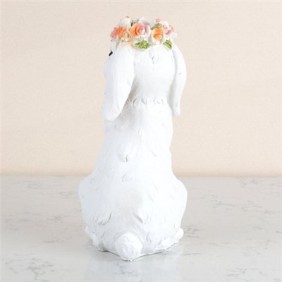 Фигурка Кролик с цветами 16 см / TX-3 /уп 48/Пасха