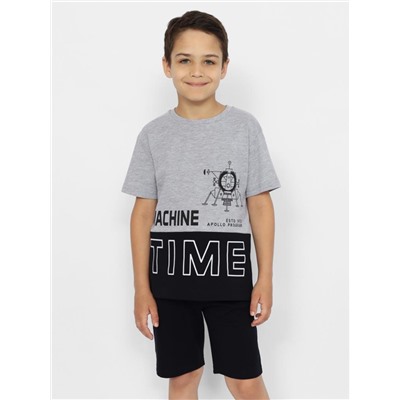 Комплект для мальчика (футболка, шорты) Св.серый меланж