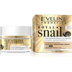 Eveline ROYAL SNAIL Крем-концентрат 30+ Разглаживающий  для любого типа кожи, д/чувств-ой 50мл (*30)