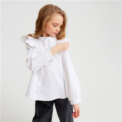 Блузка для девочки MINAKU цвет белый, р-р 128