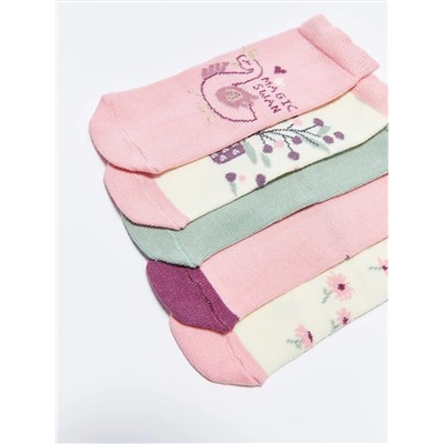 Носки для девочки с рисунком в упаковке 5 шт.