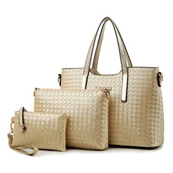 Комплект сумок из 3 предметов, арт А71, цвет:золото