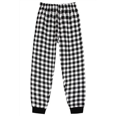Пижама с брюками для мальчика 92213 Салатовый/черная клетка