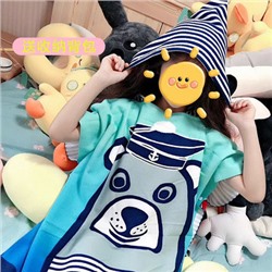 Детское полотенце с капюшоном, арт КД105, цвет: Bear sailor, размер L 120-160