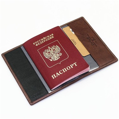 Мужская кожаная обложка для паспорта Dierhoff Д 8111-005/11