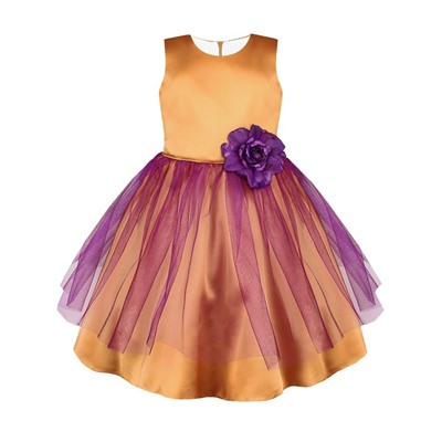 Золотое нарядное платье для девочки 82368-ДН19