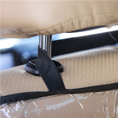 Защитная накидка на спинку сиденья автомобиля, 2 кармана, 605х400 мм, ПВХ