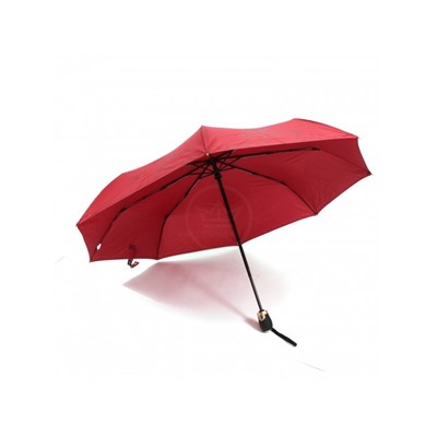 Зонт женский ТриСлона-L 3898B,  R=58см,  суперавт;  8спиц,  3слож,   набивной"Эпонж",  тефлон,  бордо  (Прага)  230299