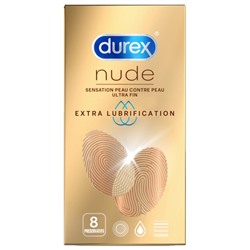Durex Nude Extra Lubrification 8 Pr?servatifs