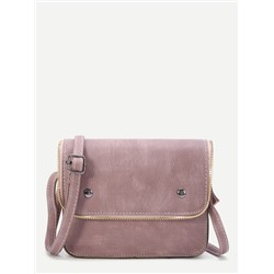 Розовая кожаная сумка с молнией