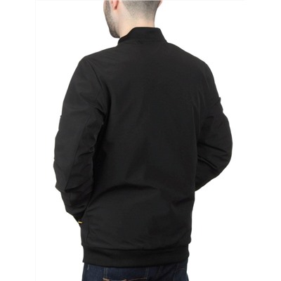 EM25056 BLACK Куртка-бомбер мужская демисезонная (100 гр. синтепон)