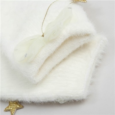 Носки махровые MINAKU с бантиком, цвет белый, размер 36-39 (23-25 см)