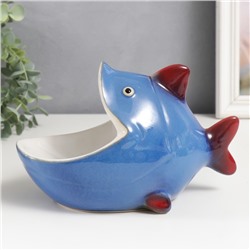 Сувенир керамика подставка "Синяя рыбка" 14,5х11х22 см
