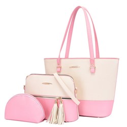 Набор сумок из 3 предметов, арт А64, цвет:белый с розовым