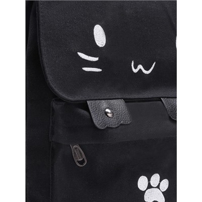 Модный холщовый рюкзак в форме кошки