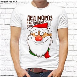 Мужская футболка "Дед Мороз настоящий 100%", №7