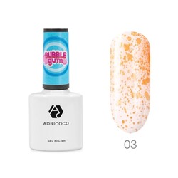 ADRICOCO Гель-лак для ногтей с цветной неоновой слюдой / Bubble Gum №03, веселый мандарин, 8 мл