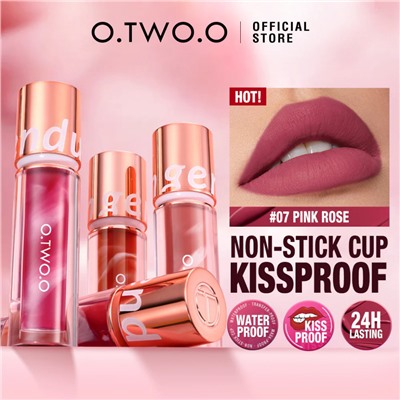 Водостойкая матовая помада O.TWO.O New Trending Lip Gloss Marbling Water Proof Matt Finish Lip Stick SC057 #02 Milk Tea