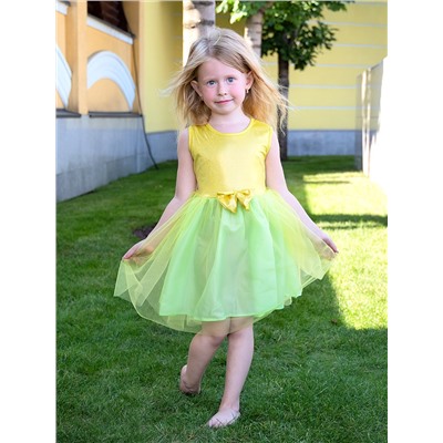 Нарядное жёлтое платье с фатином для девочки 82519-ДН21