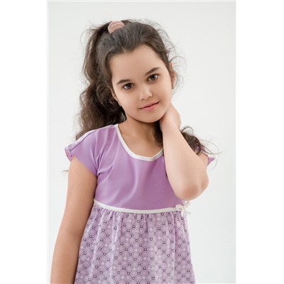 Ночная сорочка детская из кулирки Ярославна фиолетовый