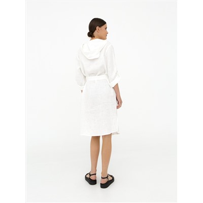 Платье женское из льна КЛ-7727-ИЛ23 белое