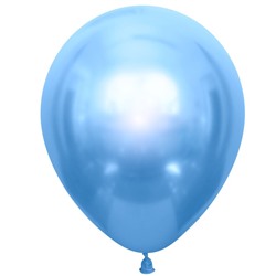 М015Шары однотон хром голуб 12"50шт