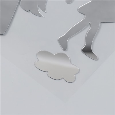 Наклейка интерьерная зеркальная "Ангелочки в облаках" 38х31 см