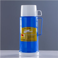 Термос со стеклянной колбой "Классик" с 1 кружкой и 1 чашкой,  1 л, 13 х 29 см, микс
