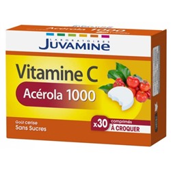 Juvamine Vitamine C Ac?rola 1000 30 Comprim?s ? Croquer