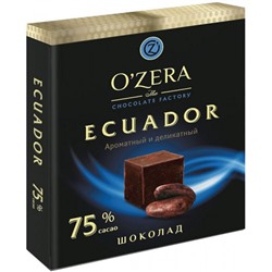 «OZera», шоколад «Ecuador», содержание какао 75%, 90 гр.
