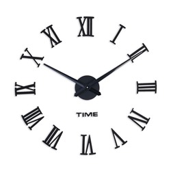 Часы-наклейка, серия: DIY, "Лорье", плавный ход, d-120 см, 1 АА, черные