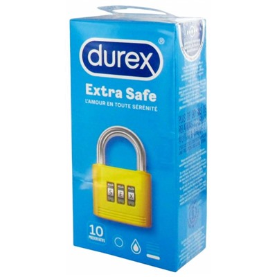 Durex Extra Safe 10 Pr?servatifs Extra-Lubrifi?s
