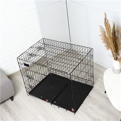 Клетка с люком для собак и кошек, 85 х 60 х 70 см, чёрная