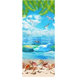 Вафельное пляжное полотенце берег моря