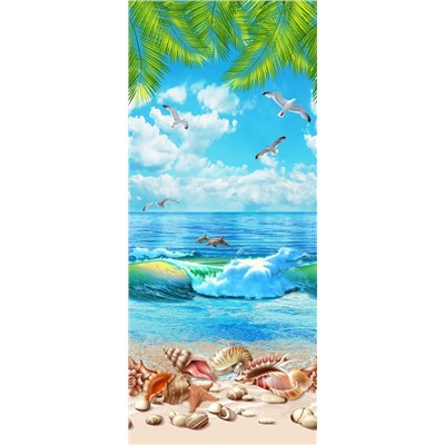 Вафельное пляжное полотенце берег моря