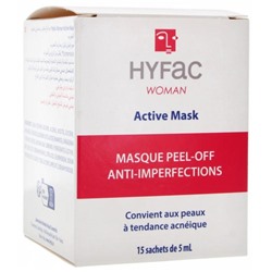 Hyfac Woman Active Mask Masque Peel-Off Anti-Imperfections 15 Sachets